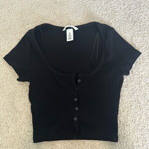 H&M Button Cropped Top